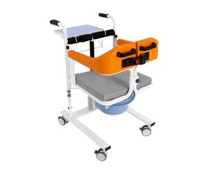 Fauteuil Roulant Hydraulique pour Patients Chaise de Transfert Hydraulique Hauteur Réglable Chaise Percée,Siège Divisé à 180°,Pour les Personnes âgées, les Femmes Enceintes