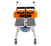 Fauteuil roulant hydraulique pour patients - Hauteur réglable - Chaise de toilette - Chaise de douche - Chaise de douche - Chaise de salle de bain