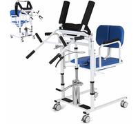 Fauteuil roulant hydraulique réglable pour patient avec siège divisé à 180° et plateau de lit, chaise élévatrice de transfert pour table à manger et lit, capacité de 200 kg