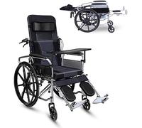 Fauteuil roulant inclinable et pliable, chaise d'aisance, dossier haut, appui-tête amovible, repose-jambes élévateur, fauteuils roulants pour handicapés et personnes âgées