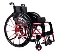 Fauteuil roulant léger avec cadre en aluminium - Ergonomique Sport manuel autopropulsé avec accoudoir et repose-pieds pivotant, supporte jusqu'à 100 kg