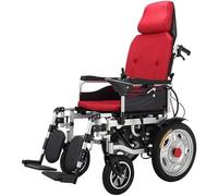 Fauteuil Roulant Léger Pliable électrique, Fauteuil Roulant électrique avec Appui-tête, avec Dossier Recliable Et Double Moteur Puissant Voyage Portable pour La Mobilité des Perso, D