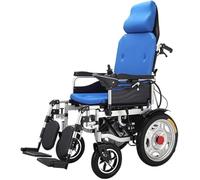 Fauteuil Roulant Léger Pliable électrique, Fauteuil Roulant électrique avec Appui-tête, avec Dossier Recliable Et Double Moteur Puissant Voyage Portable pour La Mobilité des Perso, B