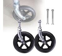 Fauteuil roulant, Lot de 2 roulettes avant de rechange antidérapantes for fauteuil roulant avec vis, multicolores, 6/7/8 pouces(Schwarz,200mm-8inch)