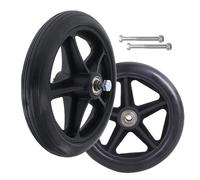 Fauteuil roulant, Lot de 2 roulettes de rechange multicolores de 15 à 20 cm for déambulateur, fauteuil roulant et déambulateur(Schwarz,6in/15cm)