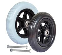 Fauteuil roulant, Lot de 2 roulettes de rechange multicolores de 15 à 20 cm for fauteuils roulants, déambulateurs et chariots(Schwarz,6in/14cm)