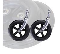 Fauteuil roulant, Lot de 2 roulettes de rechange multicolores for fauteuil roulant, 6 à 8 pouces, fourche avant en acier(Schwarz,20cm(8inches))