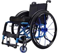 Fauteuil roulant manuel autopropulsé - Cadre en aluminium léger et pliable - Design ergonomique avec accoudoir et repose-pieds pivotant, supporte jusqu'à 100 kg