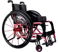 Fauteuil roulant manuel autopropulsé - Cadre en aluminium léger et pliable - Design ergonomique avec accoudoir et repose-pieds pivotant, supporte jusqu'à 100 kg