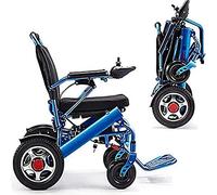 Fauteuil Roulant ORZZWJ Électrique Portable, Scooter De Mobilité Électrique, Aluminium Résistant Aux Intempéries, Bleu, Moderne, Pliable, Ergonomique, 23 kg