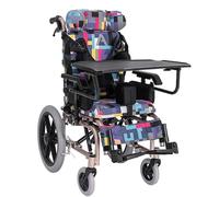 Fauteuil roulant pédiatrique léger pour enfants souffrant de paralysie cérébrale - Fauteuil roulant pour enfants à dossier haut réglable, en alliage d'aluminium, avec plateau repas