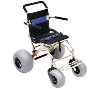 Fauteuil Roulant Plage Tout-terrain, Capacité 170lbs, Conception Facile Pousser Avec Roues Arrière Pivotantes, Pour Le Sable Mou, La Plage, L'accès L'eau, Le Transport Voyage Pour Les Personnes Âgées