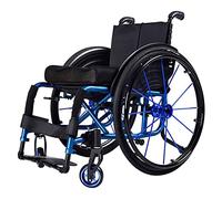 Fauteuil roulant pliable avec cadre en aluminium avec accoudoir et repose-pieds pivotant - Design sport manuel autopropulsé pour plus de confort et de mobilité