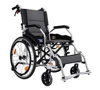 Fauteuil roulant pliable en aluminium léger avec pédales rétractables et freins d'accompagnement pour la mobilité des adultes et la rééducation postopératoire