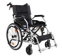 Fauteuil roulant pliable en aluminium léger avec pédales rétractables et freins d'accompagnement pour la mobilité des adultes et la rééducation postopératoire