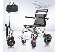 Fauteuil roulant pliable et léger - Supporte jusqu'à 100 kg - Chaise de voyage compacte pour une mobilité facile