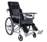 Fauteuil roulant pliable inclinable léger avec repose-pieds et accoudoirs amovibles pour adultes, solution de mobilité standard