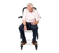 Fauteuil roulant, pliable, léger, 7,6 kg, en aluminium, ultra léger, jusqu'à 100 kg, avec frein de stationnement et ceinture de sécurité, compact pour voiture/avion, noir/blanc