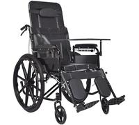 Fauteuil roulant pliable léger avec repose-pieds et accoudoirs amovibles pour plus de mobilité et de confort inclinable