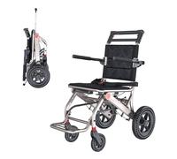 Fauteuil Roulant Pliable Leger, Chaise Roulante Pliable Handicapé, Cadre Acier Robuste, Deux Systèmes de Freinage, Ne Pèse que 10 kg Après Pliage, peut être Plié dans le Coffre d’une Voiture