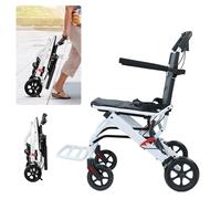 Fauteuil roulant pliable portable, chaise de transport légère avec sangle de sécurité réglable, cadre en acier au carbone, roues en polyuréthane pour une conduite fluide, design ergonomique pour