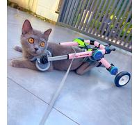 Fauteuil roulant pliable pour animal domestique pour paralysie de la jambe arrière, aide à la mobilité réglable avec sangle de soutien pour petits chiens et chats, utilisation en extérieur