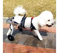 Fauteuil roulant pliable pour chien avec bandoulière souple, cadre en métal, chariot de rééducation pour animaux de compagnie pour chats/chiens/chiots, outils de support de roulement de roue