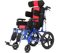 Fauteuil roulant pliable ultra léger avec dossier haut réglable, roues arrière anti-roulis et ceinture de sécurité pour adultes, patients et personnes âgées