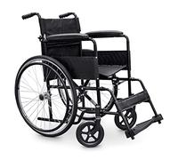 Fauteuil roulant pliant WELLCORE, Châssis en acier, Facile à plier, Dossier pliable, Repose-pieds pliable et amovible