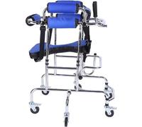 Fauteuil roulant portable pour personnes handicapées atteintes de paralysie cérébrale, siège pliable à six roues, anti-basculement, ceinture réglable en hauteur et en largeur, équipement aux