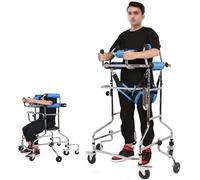 Fauteuil roulant portable réglable pour adultes, pour la rééducation, l'hémiplégie et l'assistance aux victimes d'AVC, 8 roues avec siège, hauteur réglable, aide à la marche pour personnes h