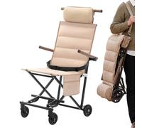 Fauteuil roulant portable - Support de mobilité allongé et assis, haute capacité de charge, fauteuil roulant de voyage pliable, pour personnes âgées, personnes âgées, adultes handicapés, plein air