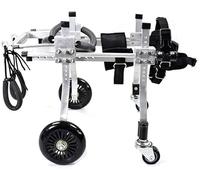 Fauteuil roulant pour animal de compagnie, fauteuil roulant réglable pour chien à 4 roues, hauteur des hanches : 8"-26", poids 1-2 kg, alliage d'aluminium léger (XXS)