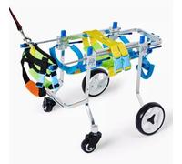 Fauteuil roulant pour animal domestique avec 4 roues pour un soutien complet, aide à la récupération du chien à la marche pour les pattes avant ou arrière, comprend une laisse et une bande ventrale