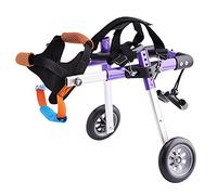 Fauteuil Roulant pour Animaux de Compagnie 2 Roues Chariot Réglable En Chien Inoxydable Fauteuil Roulant pour Rééducation Des Jambes Postérieure