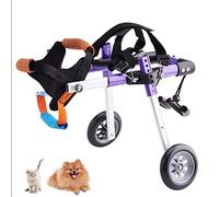 Fauteuil roulant pour animaux de compagnie 2 roues fauteuil roulant pour chien chariot réglable en acier inoxydable rééducation des pattes arrière pour animaux de compagnie adapté ()