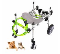 Fauteuil roulant pour animaux de compagnie pour chiens avec support à 4 roues réglable en alliage d'aluminium pour animaux blessés, aide à la mobilité des chiens âgés, convient pour XXS B