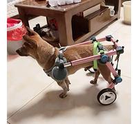 Fauteuil roulant pour animaux de compagnie pour la rééducation des pattes arrière, chariot réglable pour chiens, fauteuil roulant pour petites, grandes et moyennes chiens, 2 roues (Pink S)
