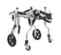 Fauteuil Roulant pour Chien 4 Roues Marche Assistée par Chien handicapé Facile à Assembler Fauteuil Roulant réglable pour Animaux de Compagnie Scooter de rééducation des Membres Postérieurs