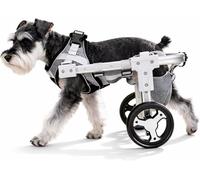 Fauteuil roulant pour chien 4 roues pour pattes arrières, fauteuil roulant pour animaux de compagnie léger et réglable pour la guérison membres postérieurs des blessés, handicapés, paralysie