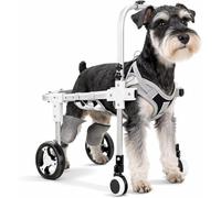 Fauteuil roulant pour chien 4 roues pour pattes arrières, fauteuil roulant pour animaux de compagnie léger et réglable pour la guérison membres postérieurs des blessés, handicapés, paralysie