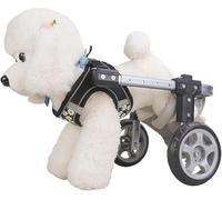 Fauteuil roulant pour chien 4 roues pour pattes arrières, fauteuil roulant pour animaux de compagnie léger et réglable pour la guérison membres postérieurs des blessés, handicapés, paralysie