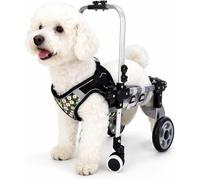 Fauteuil roulant pour chien 4 roues pour pattes arrières, fauteuil roulant pour animaux de compagnie léger et réglable pour la guérison membres postérieurs des blessés, handicapés, paralysie