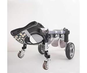 Fauteuil roulant pour chien 4 roues pour pattes arrières, fauteuil roulant pour animaux de compagnie léger et réglable pour la guérison membres postérieurs des blessés, handicapés, paralysie