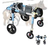 Fauteuil roulant pour chien à 4 roues pour pattes arrières - Poussette réglable et légère avec aide à la mobilité et à la récupération - Idéal pour les chiens handicapés - Comprend des bretelles et un