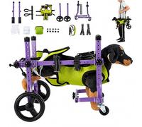 Fauteuil Roulant Pour Chien À Pattes Arrière,4 Roues,Assistance À La Marche,Poids Maximal Supporté:3 À 9Kg,Réglable,Respirant,Pour Chiens Handicapés Et Âgés,Avec Sac De Rangement (Taille S) A