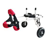 Fauteuil roulant pour chien avec pattes arrière, chariot pour chien faible, marcheur réglable rouge avec 2 roues, aide à la mobilité en alliage d'aluminium (taille : taille S)