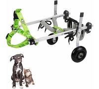 Fauteuil Roulant Pour Chien,Chariot De Mobilité RéGlable Petits Animaux,Offrant Un Soutien IntéGral Avant ArrièRe,Aide à La RééDucation Animaux Pattes ArrièRe HandicapéEs(XXXS,Two wheels)