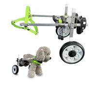 Fauteuil roulant pour chien - Chariot de récupération réglable à 2 roues pour animaux blessés, âgés et paralysés - Support de guérison facile pour petits chiens