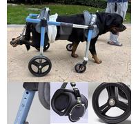 Fauteuil roulant pour chien, chariot de soutien réglable en aluminium pour l'exercice et la rééducation, design à 4 roues pour une meilleure mobilité, convient pour les chiens XS-XXL